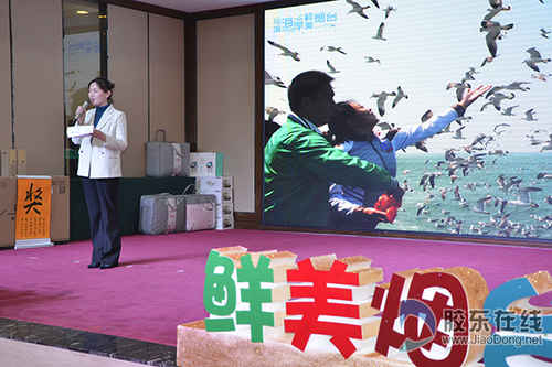 工作人員介紹鮮美煙臺“新八仙生活”旅游資源